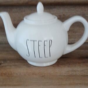 Rae Dunn White 'Steep' Teapot